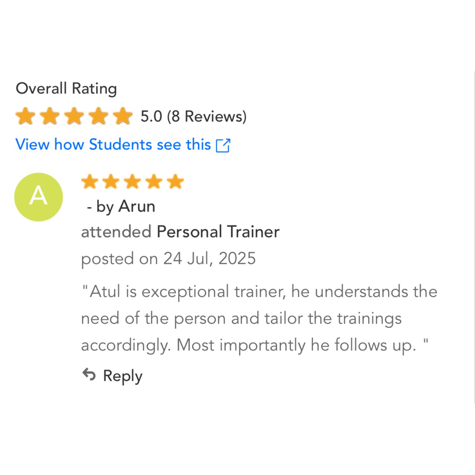 5.0 star rating with 8 reviews